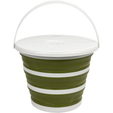 Відро Tribe Water Bucket Lid 10 л силіконове з кришкою T-FJ-0050, olive