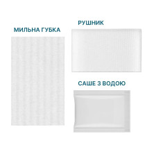 Сухий душ для військових Estem MILITARY EXTREME (Пінна губка + рушник + саше з водою)