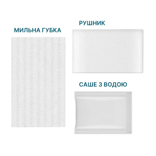 Сухий душ для військових Estem MILITARY EXTREME (Пінна губка + рушник + саше з водою)