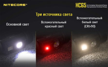 Ліхтар налобний Nitecore HC65