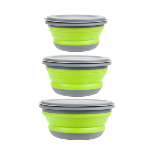 Набір складних мисок Summit Pop Bowl Set Lime /Grey 3 шт.