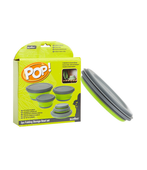 Набір складних мисок Summit Pop Bowl Set Lime /Grey 3 шт.