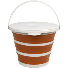 Відро Tribe Water Bucket Lid 10 л силіконове з кришкою T-FJ-0050, terracota