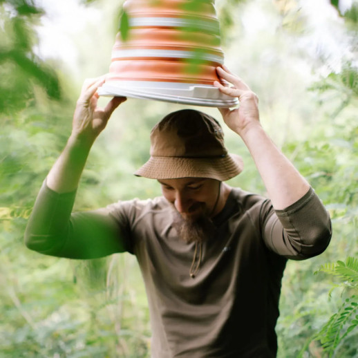 Відро Tribe Water Bucket Lid 10 л силіконове з кришкою T-FJ-0050, terracota