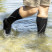 Водонепроникні шкарпетки Dexshell Mudder, чорні з сірими смужками L