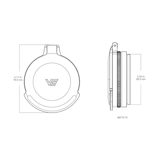 Кришка об'єктиву Vector Optics Continental 56 мм алюміній