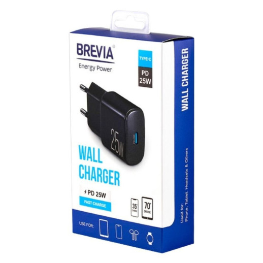 Мережевий зарядний пристрій Brevia ePower PD25W USB-C