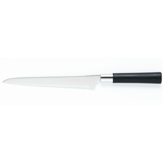 KAN kanetsugu Japanese hocho Bread Knife 210mm Black Plastic Handle (4034)