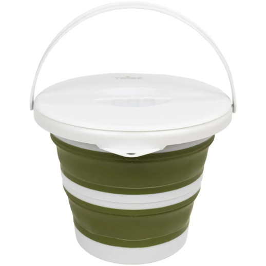 Відро Tribe Water Bucket Lid 5 л силіконове з кришкою T-FJ-0049, olive