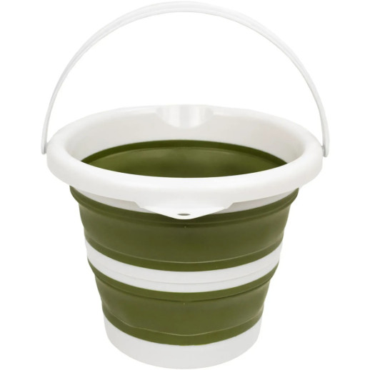 Відро Tribe Water Bucket Lid 5 л силіконове з кришкою T-FJ-0049, olive