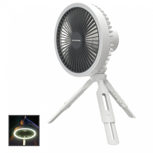 2в1 - Вентилятор бездротовий, Power Bank Nitecore NEF10 (10000mAh, підсвітка), білий