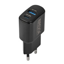 Мережевий зарядний пристрій Brevia ePower PD25W USB-C+USB-A