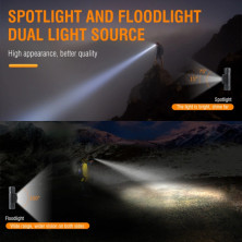 Ліхтар налобний Wurkkos HP300 USB-C Rechargeable 18650 із зеленим світлом, чорний