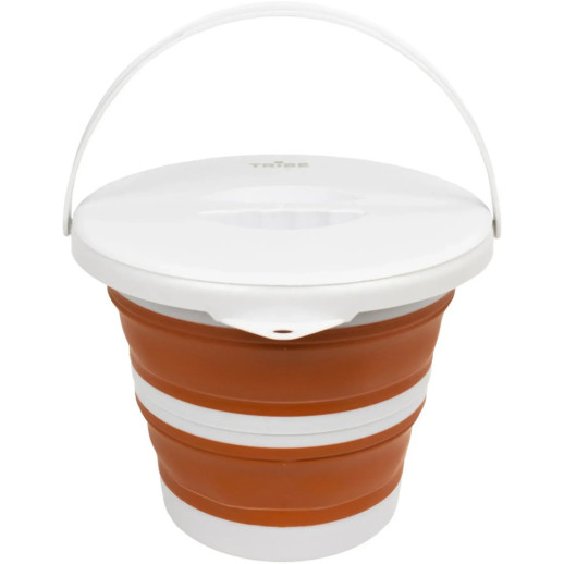 Відро Tribe Water Bucket Lid 5 л силіконове з кришкою T-FJ-0049, terracota