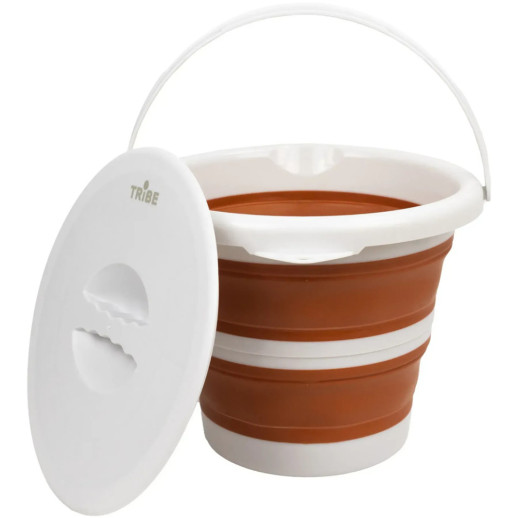 Відро Tribe Water Bucket Lid 5 л силіконове з кришкою T-FJ-0049, terracota