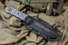 Ніж Kizlyar Supreme Echo чорний, сталь AUS8, рукоять G10