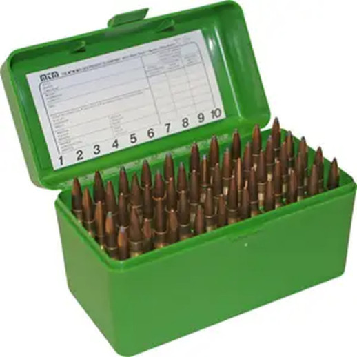 Кейс MTM д/патрон. 300WM, 338 Win Mag .300 Win Mag на 50шт. зелений