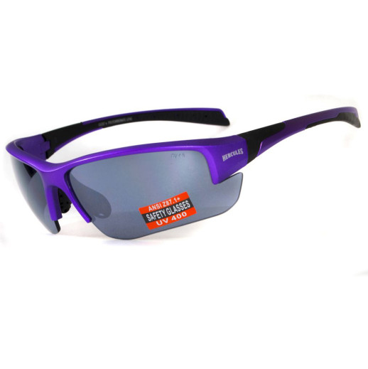 Окуляри Global Vision Hercules-7 Purple (silver mirror) дзеркальні чорні у фіолетовій оправі