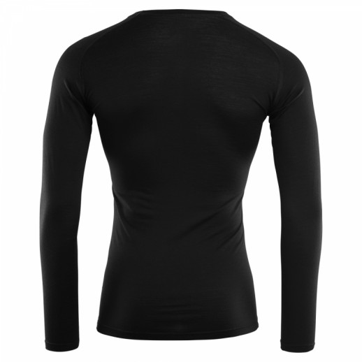 Термофутболка чоловіча сорочка Aclima з легкої вовни з круглим вирізом, чорний як смола XXL