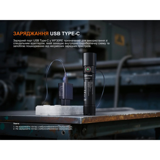 Ліхтар ручний вибухобезпечний Fenix WF30RE Spark