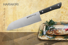 Ніж кухонний Samura Harakiri Сантоку, 175 мм, Black SHR-0095B