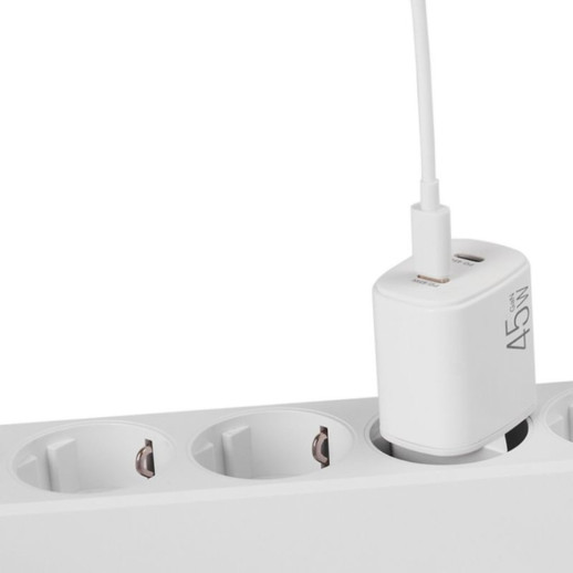 Мережевий зарядний пристрій Brevia ePowerGaN PD45W 2xUSB-C