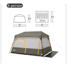 Намет шестимісний Naturehike Cape 8.4 CNK2450WS050 з швидким розкриттям, сіро-коричневий