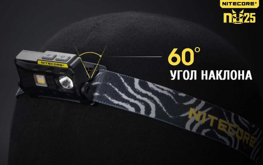 Ліхтар налобний Nitecore NU25, чорний