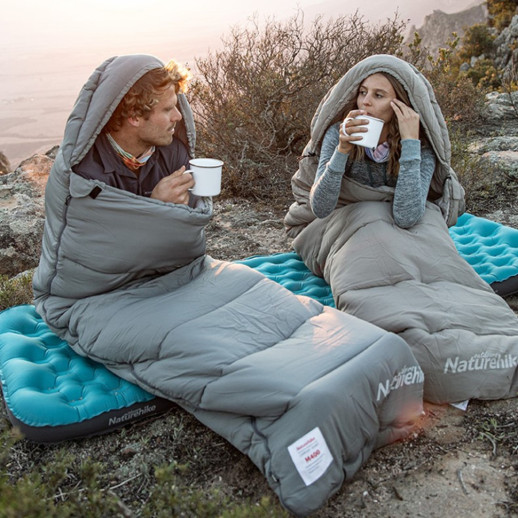 Спальник з капюшоном Naturehike M180 NH20MSD02, правий, сірий (6975641886600)