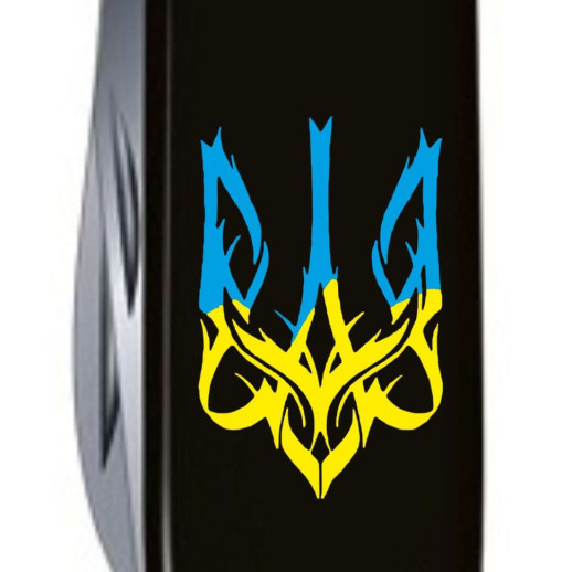 Ніж Spartan Ukraine 91мм/12функ/чорн /Тризуб готичний син-жовт.