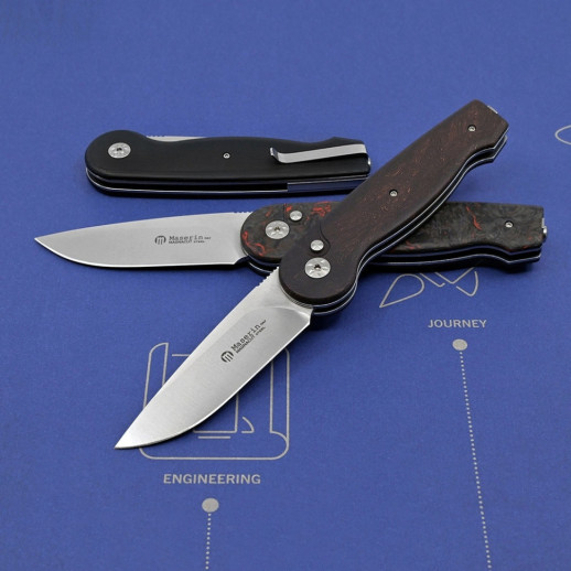 Ніж Maserin Summit, Magnacut, fat carbon, чорно-помаранчевий