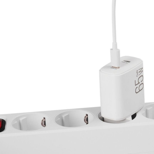 Мережевий зарядний пристрій Brevia ePowerGaN PD65W 2xUSB-C