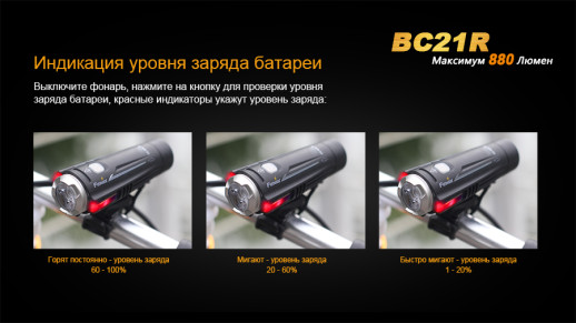 Велофара Fenix BC21R (відсутня резинка кріплення до керма)