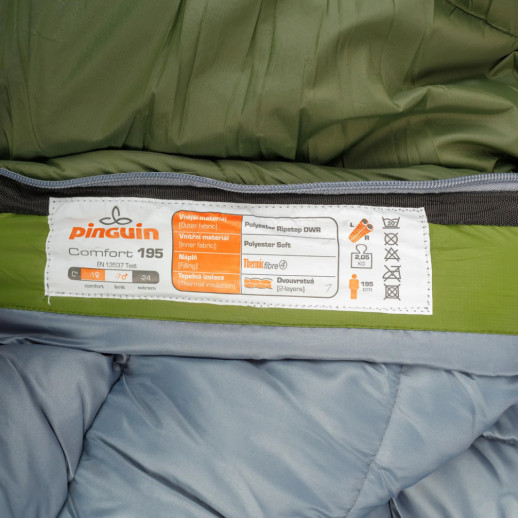Спальний мішок Pinguin Comfort PFM (-1/-7°C), 175 см - Left Zip, Khaki (PNG 234749)