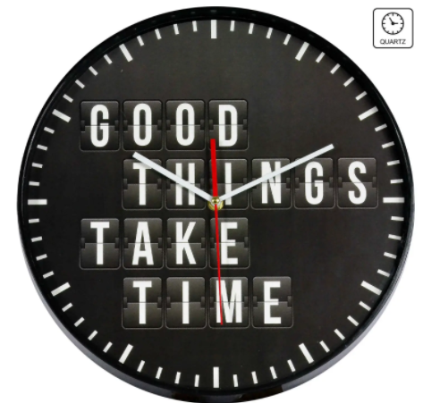 Годинник настінний Technoline, чорний, Good Things Take Time (775485)