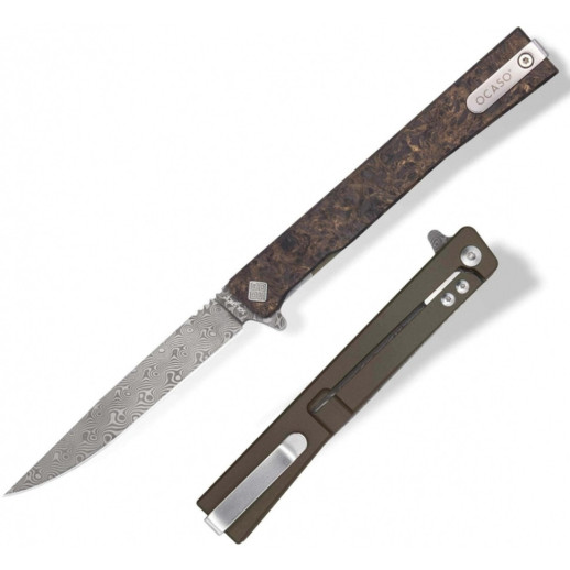 Ніж Ocaso Solstice, Fat Carbon Gold, Damascus