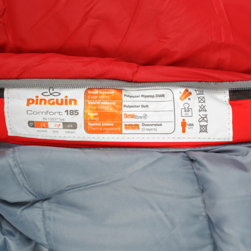 Спальний мішок Pinguin Comfort PFM (-1/-7°C), 175 см - Left Zip, Red (PNG 234732)
