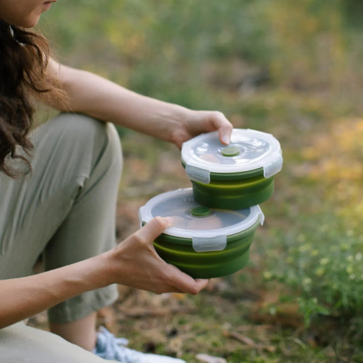 Контейнер Tribe Bowl Container 550 мл силіконовий T-FF-0045, olive