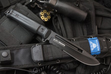 Ніж Kizlyar Supreme Feldjager чорний, сталь AUS8, чорні піхви