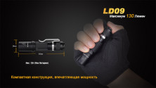 Ручний ліхтар Fenix LD09 Cree XP-E2 LED, сірий, 220 люмен