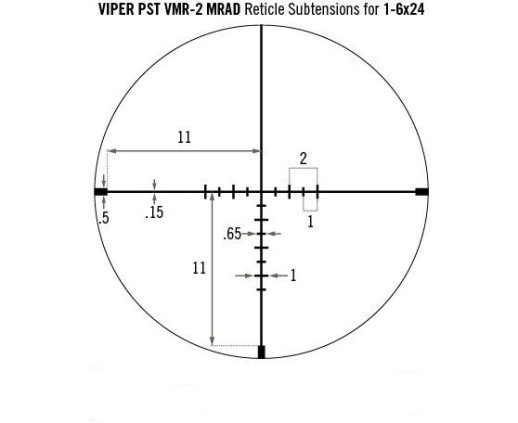 Приціл оптичний Vortex Viper PST Gen II 1-6x24 VMR - 2 MRAD IR (PST-1607)