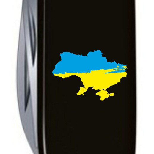 HUNTSMAN UKRAINE 91мм/15функ/чорн /штоп/ножн/пила/гачок /Карта України син-жовт.