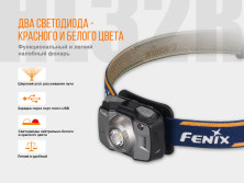 Налобний ліхтар Fenix HL32R Cree XP-G3, сірий