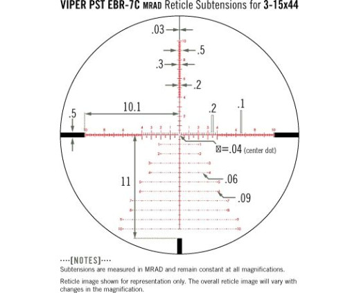 Приціл оптичний Vortex Viper PST Gen II 3-15x44 FFP EBR-7C MRAD (PST-3159)