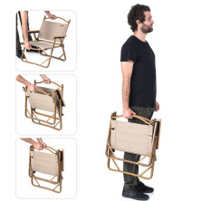 Крісло складане Naturehike MW02 NH19Y002-D, 600D Oxford / алюміній, р-р L, чорний 