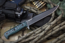 Ніж Kizlyar Supreme Intruder чорний, сталь 440C, рукоять микарта