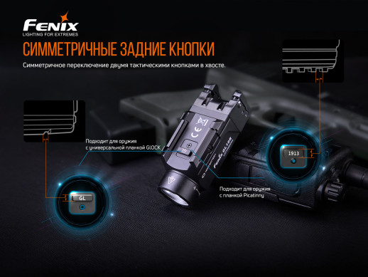 Пістолетний ліхтар Fenix GL19R (SFT40, ANSI 1200 лм, 18350)