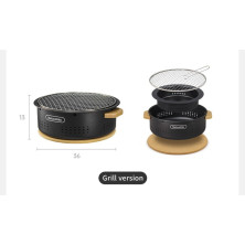 Настільна кругла піч із решіткою гриль Naturehike CNK2550CF010, 36*32.6*12 см, хромоване залізо (6977465869418)