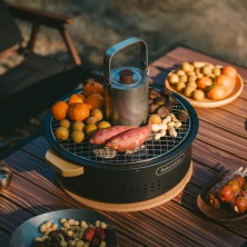 Настільна кругла піч із решіткою гриль Naturehike CNK2550CF010, 36*32.6*12 см, хромоване залізо (6977465869418)