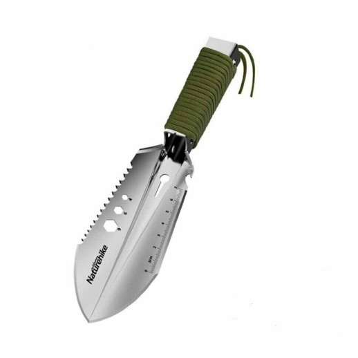 Лопата багатофункціональна Naturehike NH20GJ001, паракорд / нержавіюча сталь (немає кнопки на чохлі)
